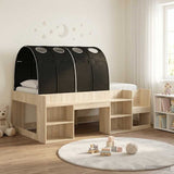 Letto con Tunnel 3 pz Rovere Sonoma e Nero Legno truciolato