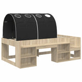 Letto con Tunnel 3 pz Rovere Sonoma e Nero Legno truciolato