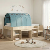 Letto con Tunnel 3 pz Rovere Sonoma e Azzurro Legno truciolato