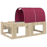 Letto con Tunnel 3 pz Rovere Sonoma e Rosso Legno truciolato