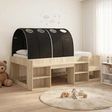 Letto con Tunnel 3 pz Rovere Sonoma e Nero Legno truciolato