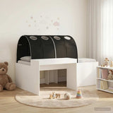 Letto con Tunnel 3 pz Bianco e Nero Legno truciolato