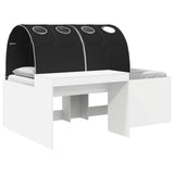 Letto con Tunnel 3 pz Bianco e Nero Legno truciolato