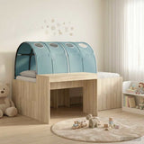 Letto con Tunnel 3 pz Rovere Sonoma e Azzurro Legno truciolato