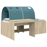 Letto con Tunnel 3 pz Rovere Sonoma e Azzurro Legno truciolato