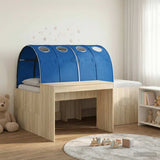 Letto con Tunnel 3 pz Rovere Sonoma e Blu Legno truciolato