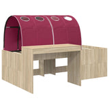 Letto con Tunnel 3 pz Rovere Sonoma e Rosso Legno truciolato