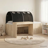 Letto con Tunnel 3 pz Rovere Sonoma e Nero Legno truciolato