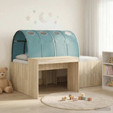 Letto con Tunnel 3 pz Rovere Artigianale e Blu Chiaro