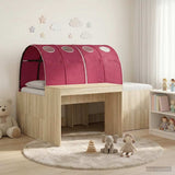 Letto con Tunnel 3 pz Rovere Artigianale e Rosso