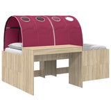 Letto con Tunnel 3 pz Rovere Artigianale e Rosso
