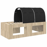 Letto con Tunnel 3 pz Rovere Artigianale e Nero