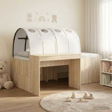 Letto con Tunnel 3 pz Rovere Artigianale e Bianco