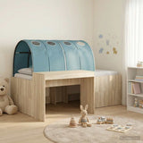 Letto con Tunnel 3 pz Rovere Sonoma e Azzurro