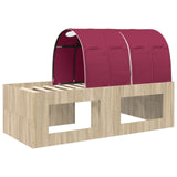 Letto con Tunnel 3 pz Rovere Sonoma e Rosso