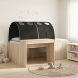 Letto con Tunnel 3 pz Rovere Sonoma e Nero Legno ingegnerizzato