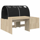 Letto con Tunnel 3 pz Rovere Sonoma e Nero Legno ingegnerizzato