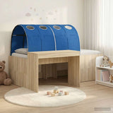 Letto alto per bambini con scrivania 3 pz Rovere Sonoma e Blu