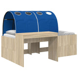 Letto alto per bambini con scrivania 3 pz Rovere Sonoma e Blu