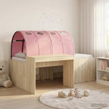 Letto alto per bambini con scrivania 3 pz Rovere Sonoma e Rosa