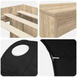 Letto con Tunnel 3 pz Rovere Artigianale e Nero