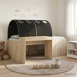 Letto con Tunnel 3 pz Rovere Artigianale e Nero