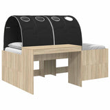Letto con Tunnel 3 pz Rovere Artigianale e Nero