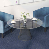 Piastrella per Tappeto Strisce Blu 50 x 50 cm 4 pcs PP e Bitume