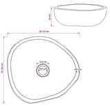 Lavabo Ovale Grigio (32-37) x (27-30) x 12 cm Pietra di Fiume