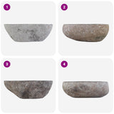 Lavabo Ovale Grigio (32-37) x (27-30) x 12 cm Pietra di Fiume