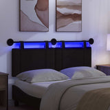 Testiera sospesa Con luce LED Nero Tessuto