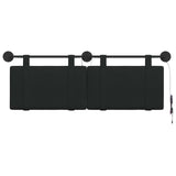 Testiera sospesa Con luce LED Nero Tessuto