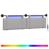 Testiera sospesa Con luce LED Grigio Nuvola Tessuto