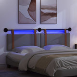 Testiera sospesa Con luce LED Grigio Scuro PU Antico