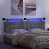 Testiera sospesa Con luce LED Grigio Scuro Tessuto