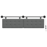 Testiera sospesa Con luce LED Grigio Scuro Tessuto