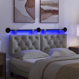 Testiera sospesa Con luce LED Grigio Chiaro Tessuto