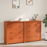 Credenza con cassetto 2 pcs Marrone Cera 140 x 35 x 80 cm