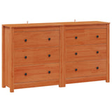 Credenza con cassetto 2 pcs Marrone Cera 140 x 35 x 80 cm