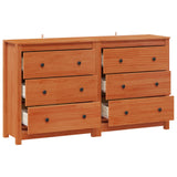 Credenza con cassetto 2 pcs Marrone Cera 140 x 35 x 80 cm