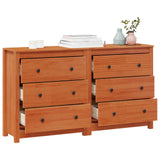Credenza con cassetto 2 pcs Marrone Cera 140 x 35 x 80 cm