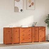 Credenza 5 pcs Marrone Cera Legno di pino massiccio