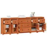 Credenza 5 pcs Marrone Cera Legno di pino massiccio