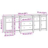 Credenza 5 pcs Marrone Cera Legno di pino massiccio