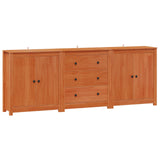 Credenza 3 pcs Marrone Cera Legno di pino massiccio