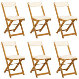 Sedie Bistro da Giardino 6 pcs Bianco Crema 40 x 53 x 80 cm