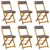 Sedie Bistro da Giardino 6 pcs Grigio Scuro 40 x 53 x 80 cm