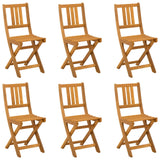 Sedie Bistro da Giardino 6 pcs Naturale