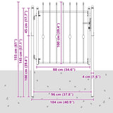 Cancello per recinzione HORST 100 x 100 cm Metallo Nero