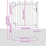 Cancello per recinzione HORST 100 x 100 cm Metallo Nero